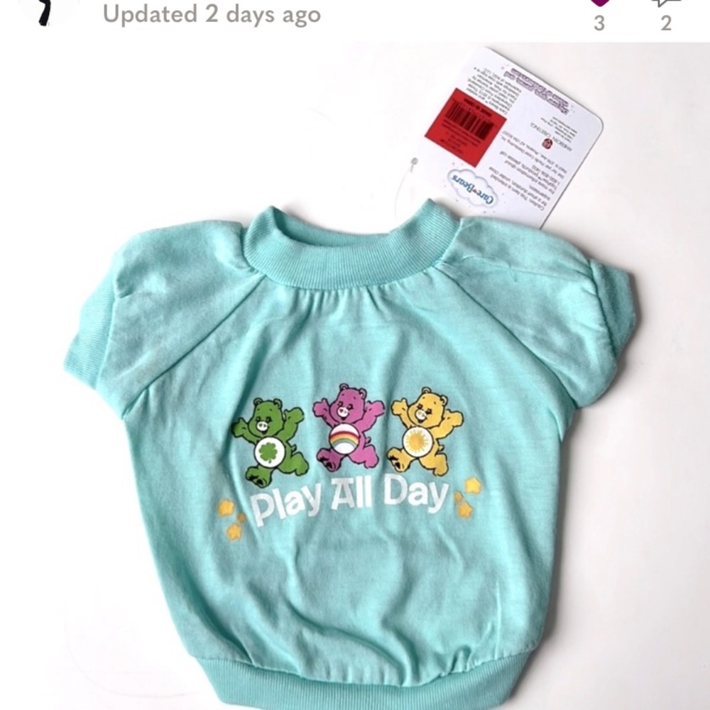 NWT Care Bears “Play All Day” Small Doggy Tshirt